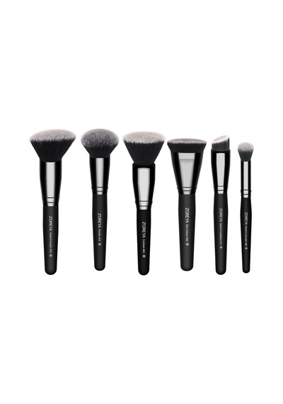 Z'oreya Kabuki Professional 6 Parça Makyaj Fırça Seti, Siyah