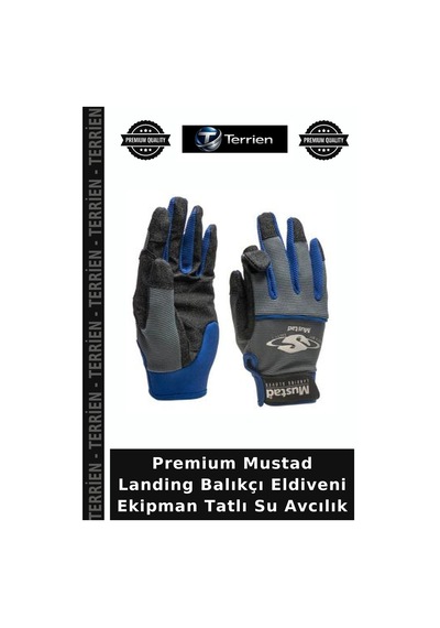 Terrien Premium Mustad Landing Balıkçı Eldiveni Ekipman Tatlı Su Avcılık Çok Renkli
