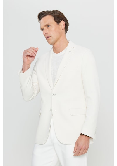 AC&Co / Altınyıldız Classics Erkek Ekru 360 Her Yöne Esneyen Pamuklu Esnek Slim Fit Dar Kesim Mono Yaka Armürlü Blazer Ceket Ekru AC&Co / Altınyıldız Classics Erkek Ekru 360 Her Yöne Esneyen Pamuklu Esnek Slim Fit Dar Kesim Mono Yaka Armürlü Blazer Ceket Ekru