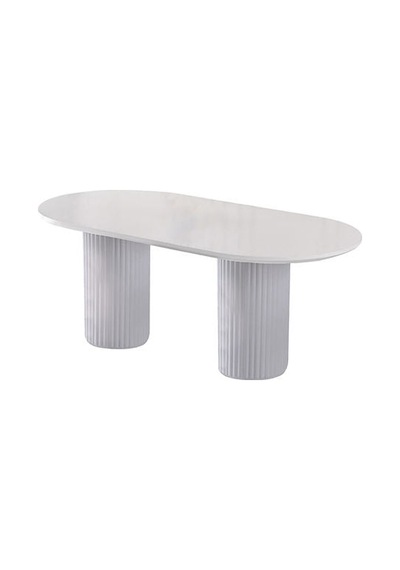 Echo İskandinav Oval Ahşap Bohem Masa 90x160 beyaz