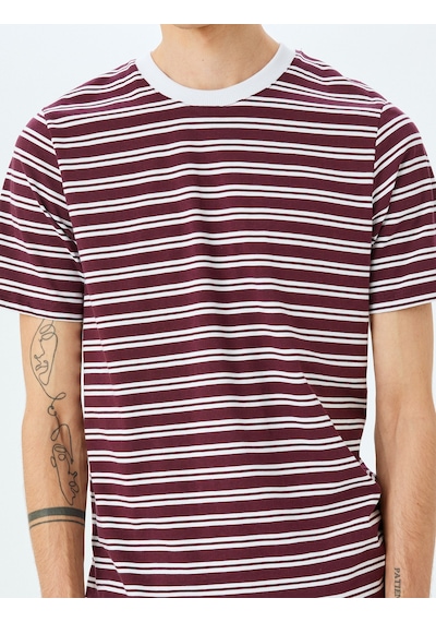 Koton Kısa Kollu Pamuklu Regular Fit Bisiklet Yaka Çizgili Tişört Bordo Çizgili 5sam10122hk Bordo Çizgili Bordo Koton Kısa Kollu Pamuklu Regular Fit Bisiklet Yaka Çizgili Tişört Bordo Çizgili 5sam10122hk Bordo Çizgili Bordo