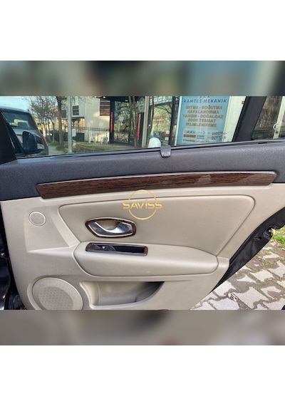 Renault Laguna 3 Özel Kalıp Koyu Meşe Full Set Torpido Maun Kaplama,Konsol Kaplama (Koyu Meşe)