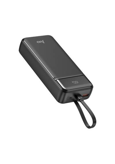 Juo 20000mah 22.5w Led Ekranlı Lightning Ve Type-c Kablolu Powerbank Taşınabilir Hızlı Şarj Cihazı Siyah