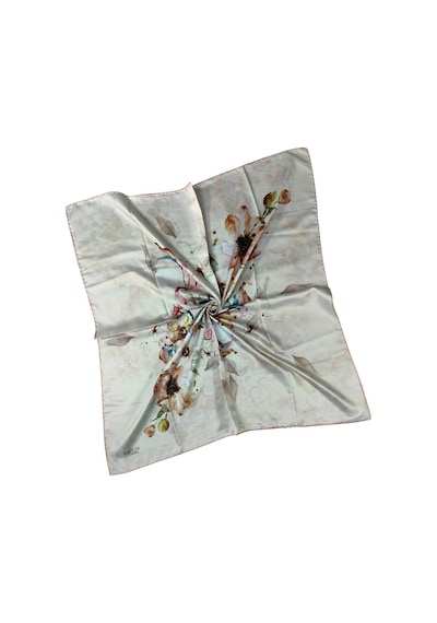 Mim Eşarp Emilya Rayon Çiçek Desenli Eşarp 90x90 Cm Tarçın - Pudra