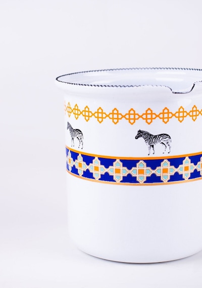 Jaolu Zebra Desenli Emaye Cezve Tüm Ocaklarda Kullanılabilir