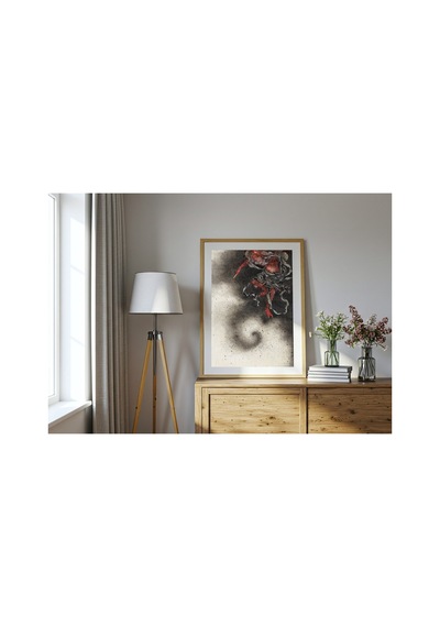 Hokusai Gök Gürültüsü Tanrısı Raijin Çerçevesiz Poster 30x42 Cm A3 Tablo Japon Sanatı Duvar Dekoru