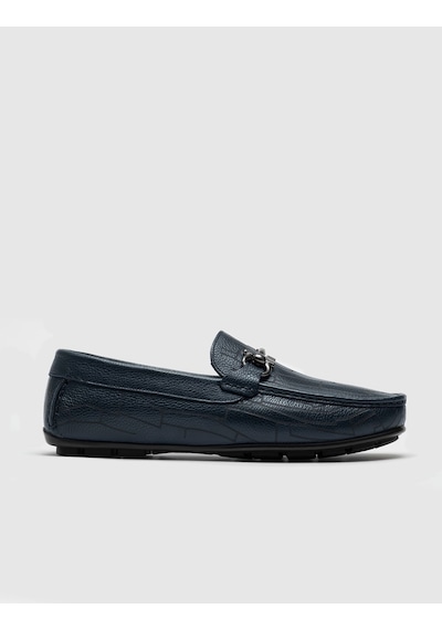 Hakiki Deri Lacivert Erkek Loafer - 42