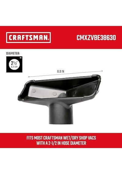 Cmxzvbe38630 2-1/2 İnç Yardımcı Nozul Islak/kuru Atölye Vakum Ataşmanı, Sert Yüzeyleri Temizlemek İçin Endüstriyel Sınıf Mağaza Vakum Aksesuarı, 2-1/2 İnç Hortum Çapına Uyar