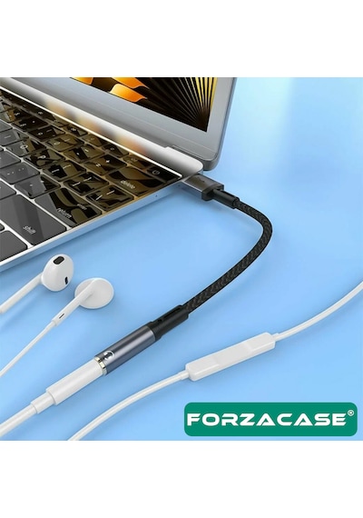 Forzacase Usb-a Girişli Telefonlarla Uyumlu Kablolu Kulaklık Çevirici Jack Aux Çevirici - Fc1181 Siyah