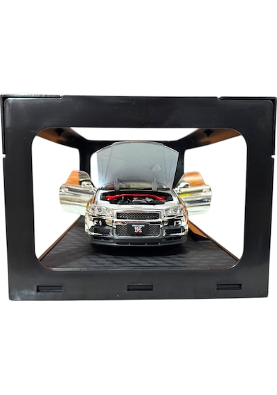 1:24 Metal Model Koleksiyon Araba Nissan Skyline Gt-r R34 Gümüş 19 Cm Döner Ön Tekerler 1:24 Metal Model Koleksiyon Araba Nissan Skyline Gt-r R34 Gümüş 19 Cm Döner Ön Tekerler