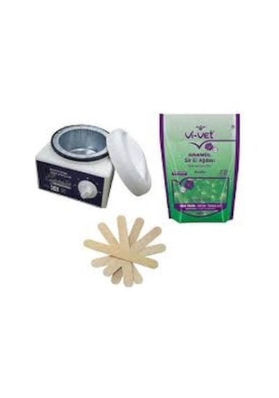 Ege Sir Ağda Makinesi + Vi-Vet Azulen Granül İnci Ağda 250 ML + Spatula x 5