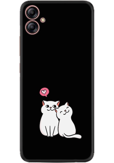 Samsung Uyumlu Galaxy A04E Kılıf Silikon Desen Özel Seri Love Cats 1690