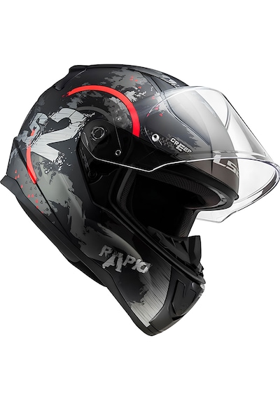 Ls2 Rapid 2 Circle Kapalı Kask Kırmızı - Mat Siyah