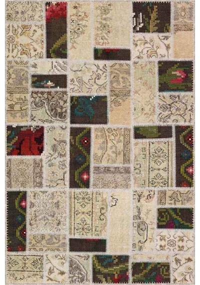 Renkli Kaymaz Tabanlı Yıkanır Patchwork Mutfak Halısı Ar1060n11 Çok Renkli