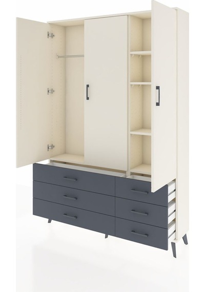 Arges Dolap 5 Raflı 6 Çekmeceli Tek Askılı 132x30x195 Aytaşı-aytaşı/antrasit Aytası/antrasıt Arges Dolap 5 Raflı 6 Çekmeceli Tek Askılı 132x30x195 Aytaşı-aytaşı/antrasit Aytası/antrasıt