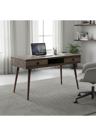 Mobenta Modest Desk Masif Çalşıma & Laptop Masası, 2 Çekmece 1 Bölme - 120 Cm, Cv Ceviz - Ahşap Mobenta Modest Desk Masif Çalşıma & Laptop Masası, 2 Çekmece 1 Bölme - 120 Cm, Cv Ceviz - Ahşap