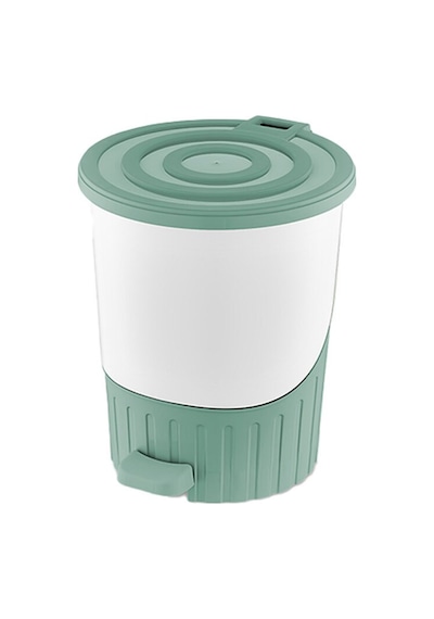 Dünya-01070-867 Pastel- Çöp Kovası Plastik 14lt 315x285x335mm Yeşil Pedallı Lüx - 6'li Paket