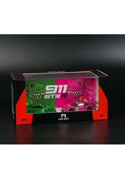 Star Race Rexy & Roxy Porsche 911 Gt3r Set 1/64 2li Pleksi Model