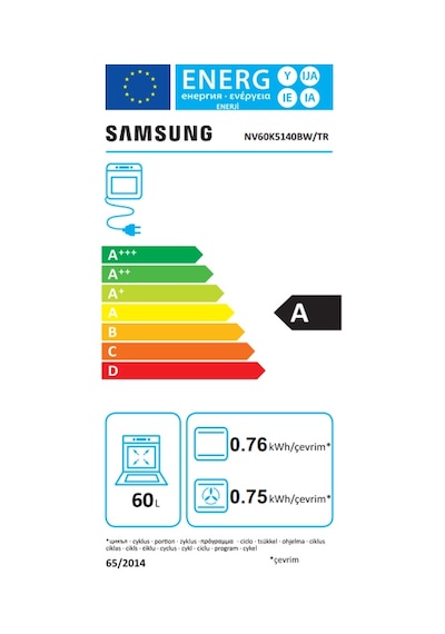 Samsung NV60K5140BW/TR 60 LT Elektrikli Ankastre Fırın
