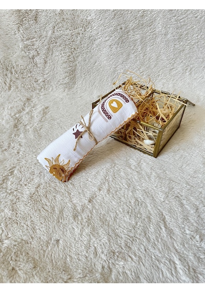 Çok Amaçlı Müslin Örtü 80x90 Cm Yeni Doğan&bebek&çocuk Gökkuşağı Kahverengi