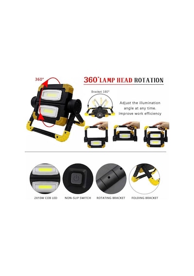 Br S100 30w Cob Led Usb Projektör El Feneri Evimdeyokyok