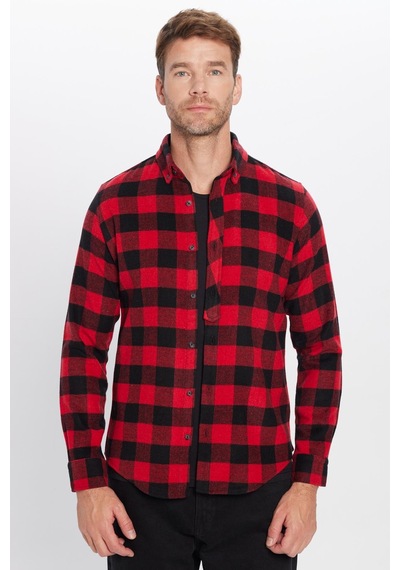 Tudors Erkek Slim Fit Dar Kesim Oduncu Düğmeli Yaka Kareli Kışlık Gömlek-32270 Çok Renkli Tudors Erkek Slim Fit Dar Kesim Oduncu Düğmeli Yaka Kareli Kışlık Gömlek-32270 Çok Renkli