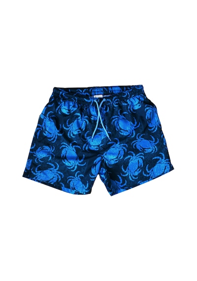 Wild Wood Garment Wild Wood "deep Blue Crab" Yengeç Desenli Hızlı Kuruyan Erkek Deniz Şortu Mavi