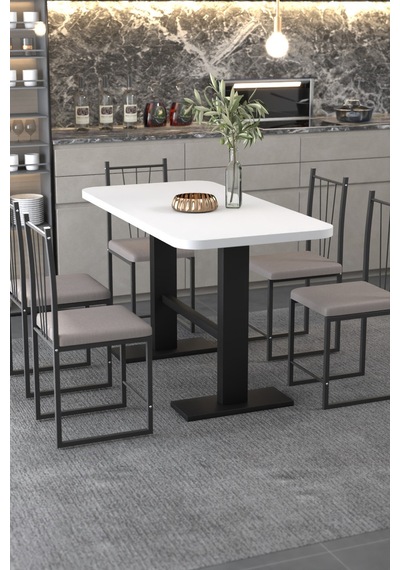 Klas 70/140 Beyaz Yemek Masası, Mutfak Masası , Kafe Masası 1690b