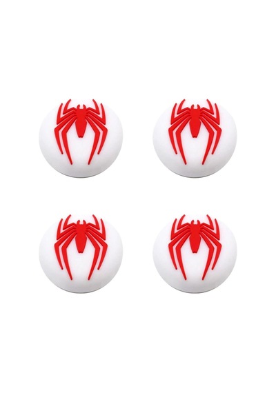 Desenli Sony Ps5/ps4/ps3 Analog Koruyucu Silikon Pad-spider Man Beyaz