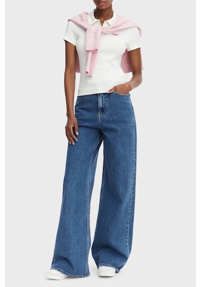 Tommy Jeans Pamuklu Wide Leg Fit Yüksek Bel Jean Kadın Kot Pantolon Dw0dw23069 1a5 Mavi