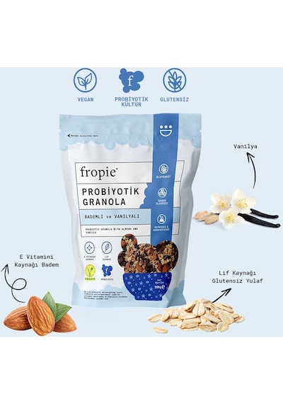 Fropie Probiyotik Granola - Badem & Vanilya 200 G