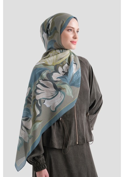 Armine Elegance Pamuk - İpek Şal As559 Yeşil-