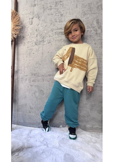 Cg Kids Dog Temalı Mükemmel Baskı Renk Kalitesi Erkek Çocuk 3 İplik Alt Üst Takım Mint Yeşili Cg Kids Dog Temalı Mükemmel Baskı Renk Kalitesi Erkek Çocuk 3 İplik Alt Üst Takım Mint Yeşili