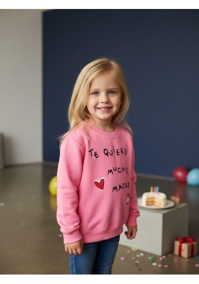 Kız Çocuk Yazılı Neon Renk İnce Sweatshirt-16593 Pembe Kız Çocuk Yazılı Neon Renk İnce Sweatshirt-16593 Pembe