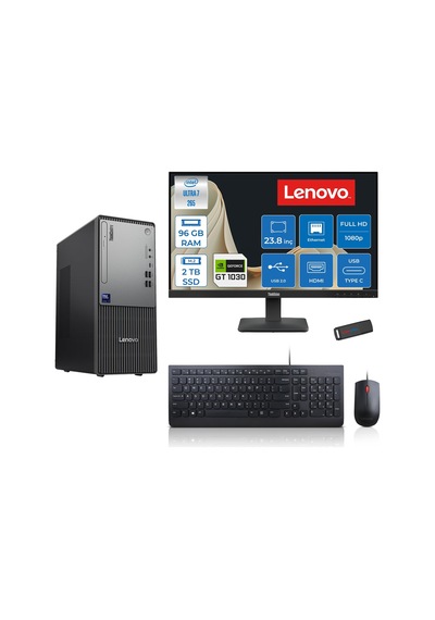 Lenovo ThinkCentre Neo 50T Gen 6 2413BD007WTR21F34 Ultra 7 265 96 GB 2 TB SSD GT1030 23.8" Free Dos Masaüstü Bilgisayar + USB Bellek
