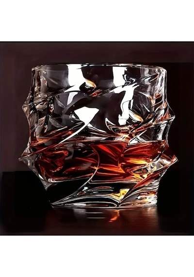 Premium Kristal Viski Kadehi - El Işçiliği Özel Seri - Lüks Hediyelik Iskoç Tasarım Bourbon Ve Viski Bardağı Şeffaf