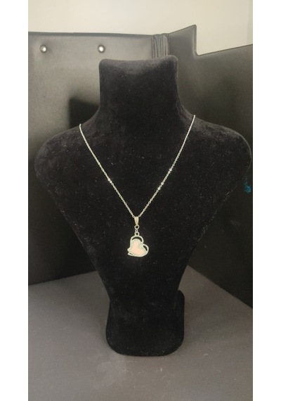 0038 Pembe Kalp Özel Günler İçin Hediyelik Kolye Gold