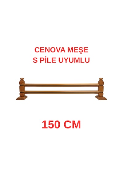 Cenova S Pile Ve Perde Düğmesi Uyumlu Çetray Çift Raylı Modern Ahşap Rustik Meşe 150 Cm Meşe