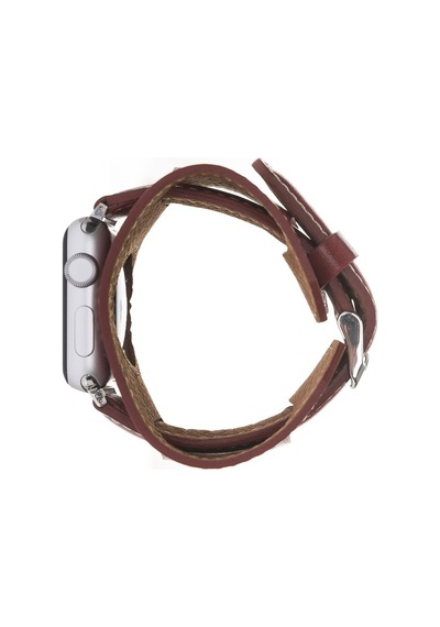 Bouletta Apple Uyumlu  Watch Deri Kordon 42-44-45 MM Cuff Kırmızı
