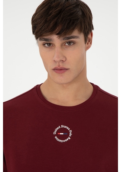 U.S. Polo Assn. Erkek Regular Fit Bisiklet Yaka Bordo Sweatshirt 50293436-VR014