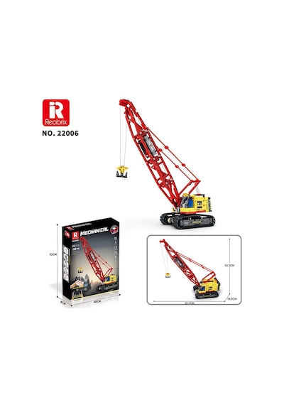 Reobrix Technic 22006 Paletli Vinç Crawler Crane Kumanda&motorlu Yaratıcı Yapı Blok Seti Building Blocks - 1322 Parça