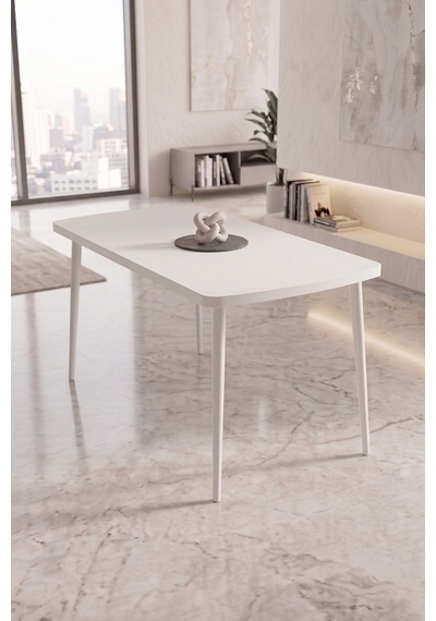 Runes Serisi Mdf Sabit 80x130 Mutfak Masası Beyaz