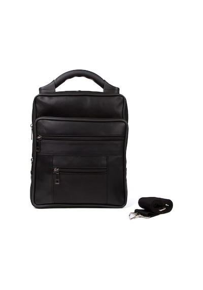 Newish Polo Erkek Hakiki Deri Günlük Omuz Ve El Çantası 22x27 Cm - New099 - Siyah
