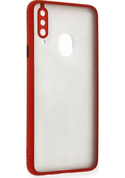 Newface Samsung Galaxy A20s Kılıf Montreal Silikon Kapak - Kırmızı