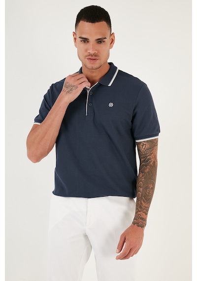 Buratti % 100 Pamuk Düğmeli Regular Fit Erkek Polo Yaka T Shirt 5902118 Lacivert