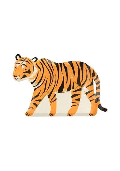 Meri Meri - Tiger Plates - Kaplan Tabaklar - 8'li
