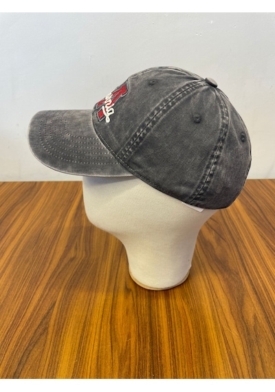 Hamze Vintage Yıkamalı Eskitme Model İthal Nakışlı Unisex Cap Şapka Gri