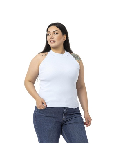 Disentis Büyük Beden Halter Yaka Yarım Balıkçı Fitilli Kaşkorse Bebe Mavi Body-bebe Mavi Bebek Mavisi