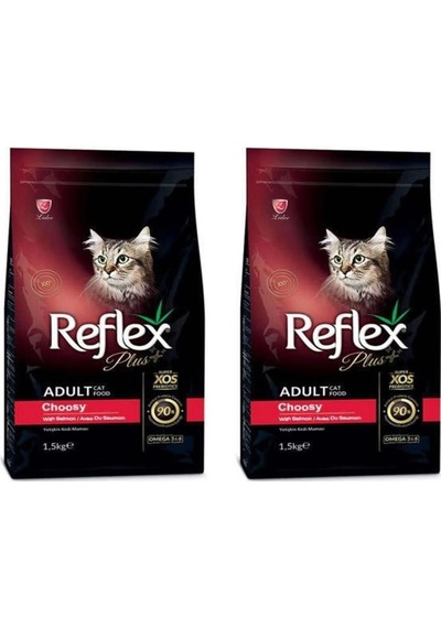 Reflex Plus Choosy Somonlu Yetişkin Kedi Maması 2 x 1500 G