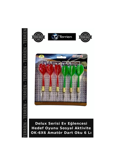 Delux Serisi Ev Eğlencesi Hedef Oyunu Sosyal Aktivite Ok-6x6 Amatör Dart Oku 6 Lı